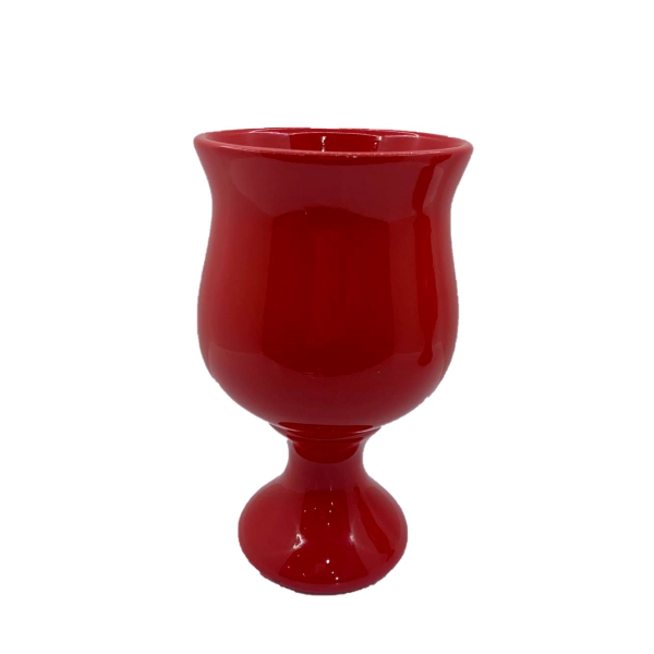 Vaso Vermelho Taça Redonda